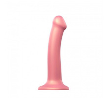 Насадка для страпона Strap-On-Me Mono Density Dildo Rose M, диам. 3,3см, однослойный силикон, гибкий