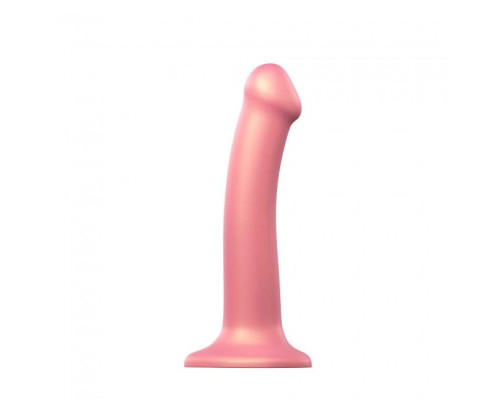 Насадка для страпона Strap-On-Me Mono Density Dildo Rose M, диам. 3,3см, однослойный силикон, гибкий