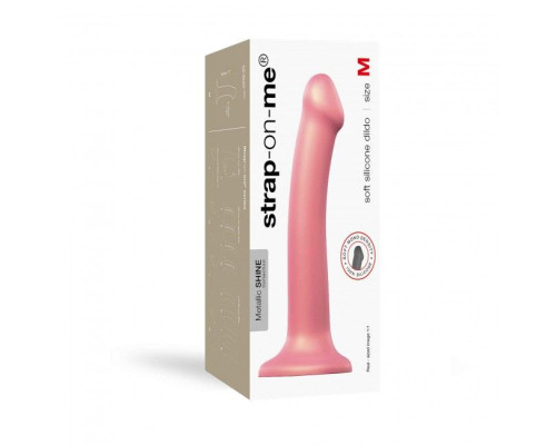 Насадка для страпона Strap-On-Me Mono Density Dildo Rose M, диам. 3,3см, однослойный силикон, гибкий