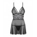 Obsessive 838-BAB-1 babydoll & thong black L/XL