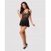 Obsessive 838-BAB-1 babydoll & thong black L/XL