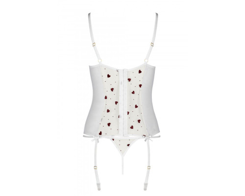 Корсет з підв'язками + стрінги LOVELIA CORSET white S/M - Passion