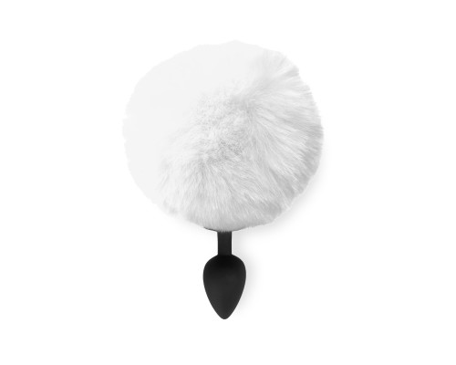 Силіконова анальна пробка М Art of Sex - Silicone Bunny Tails Butt plug, колір Білий, діаметр 3,5 см