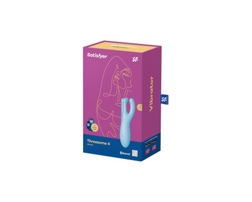 Кліторальний смарт вібратор Satisfyer Threesome 4 Blue з трьома пальчиками