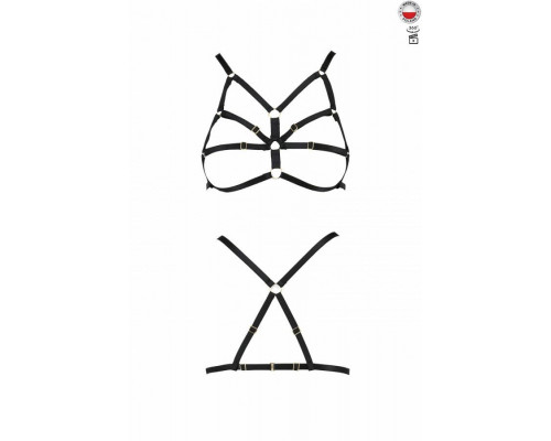 Бюстгальтер-стрепи ARMANDA BRA black S/M - Passion Exclusive