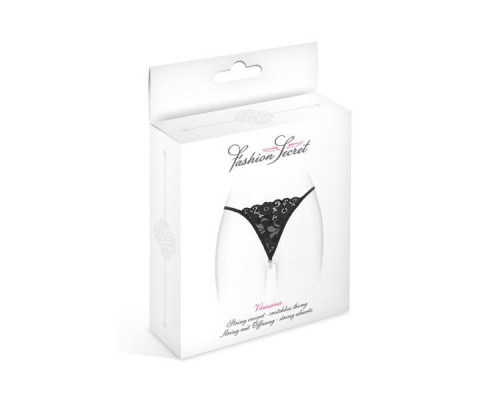 Трусики-стрінги з перловою ниткою Fashion Secret VENUSINA Black
