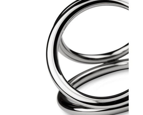 Тройное эрекционное кольцо Sinner Gear Unbendable - Triad Chamber Metal Cock and Ball Ring - Medium