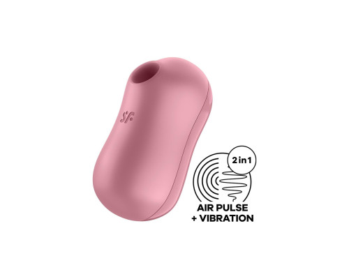 Вакуумний стимулятор із вібрацією Satisfyer Cotton Candy Light Red