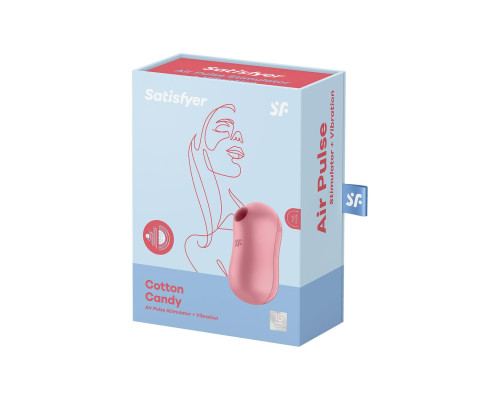 Вакуумний стимулятор із вібрацією Satisfyer Cotton Candy Light Red