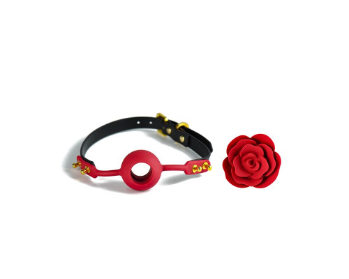 Розкішний кляп у вигляді троянди Zalo - Rose Ball Gag, подвійне використання