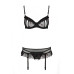 Сексуальний комплект з поясом для панчіх LOVELIA SET black XXL/XXXL - Passion