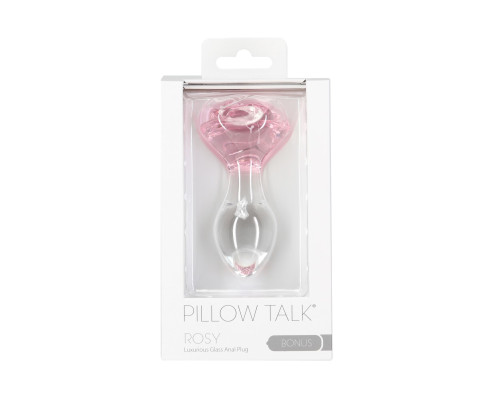 Скляна анальна пробка Pillow Talk – Rosy- Luxurious Glass Anal Plug