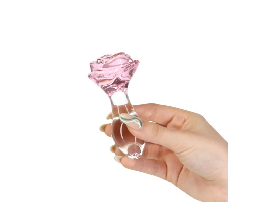 Скляна анальна пробка Pillow Talk – Rosy- Luxurious Glass Anal Plug