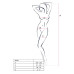 Бодистокинг Passion BS031 white, комбинезон с открытой грудью