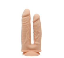 Фалоімітатор подвійний SilexD Double Gusto Flesh (Model 1 size 8" & 7"), двошаровий, силікон + Silex