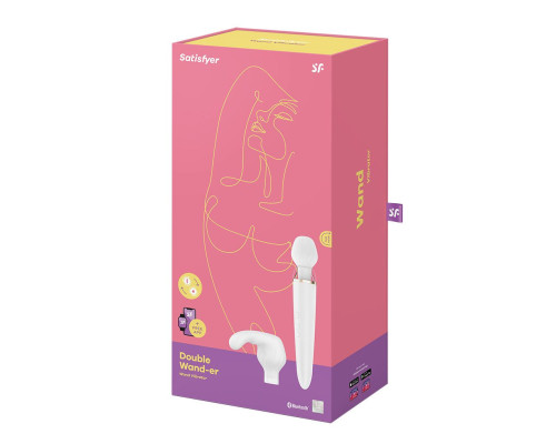 Смарт вібромасажер зі змінною головкою Satisfyer Double Wand-er
