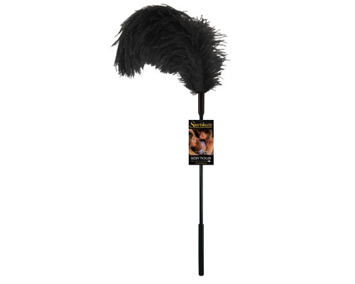 Перо страуса Sportsheets Ostrich Tickler Черное, для изысканных ласк