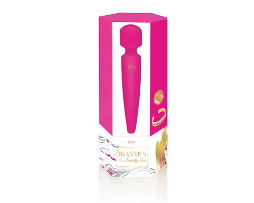 Вібромасажер Rianne S: Bella Mini Wand Rose, 10 режимів роботи, медичний силікон, подарункове пакова