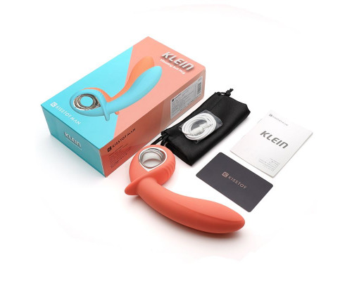 Анальний вібратор KisToy Klein Orange з кінчиком, що надувається, unisex, діаметр 3,5-5 см