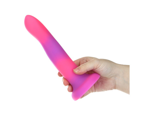 Фалоімітатор, що світиться у темряві, ADDICTION - Rave - 8" Glow in the Dark Dildo - Pink Purple