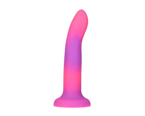 Фалоімітатор, що світиться у темряві, ADDICTION - Rave - 8" Glow in the Dark Dildo - Pink Purple
