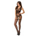 Бодістокінг Passion BS052 black, комбінезон, імітація корсета з підтяжками, панчох і трусиків
