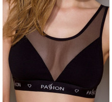 Топ з прозорою вставкою Passion PS002 TOP black, size L