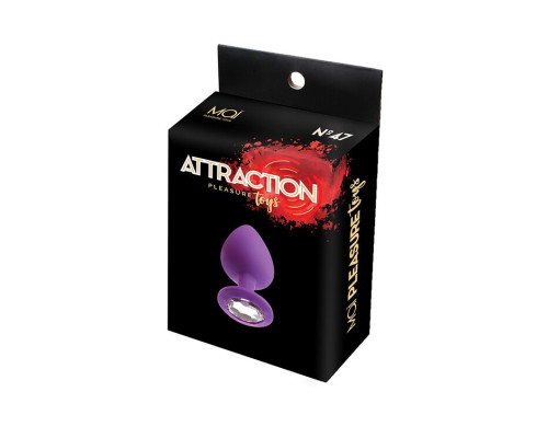 Анальна пробка з кристалом MAI Attraction Toys №47 Purple, довжина 7см, діаметр 2,8 см