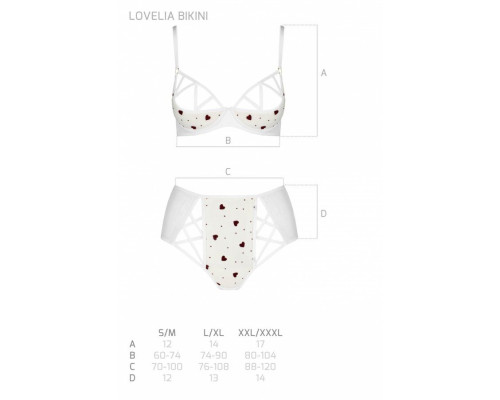 Еротичний комплект з малюнком LOVELIA BIKINI white L/XL - Passion