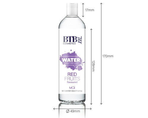Змазка на водній основі BTB FLAVORED RED FRUITS з ароматом червоних фруктів (250 мл)