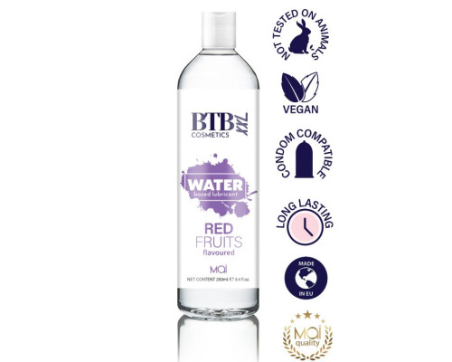 Змазка на водній основі BTB FLAVORED RED FRUITS з ароматом червоних фруктів (250 мл)