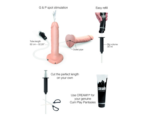 Фалоімітатор, що кінчає Strap-On-Me SQUIRTING CUM DILDO REALISTIC Flesh XL