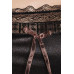 (SALE) Сорочка приталена EVANE CHEMISE black 4XL/5XL - Passion, трусики, з мереживом