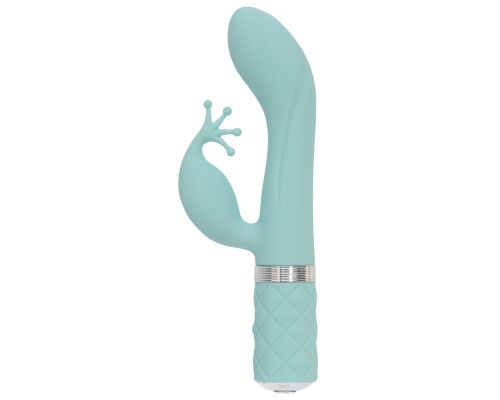 Розкішний вібратор-кролик Pillow Talk - Kinky Teal з кристалом Сваровські, потужний