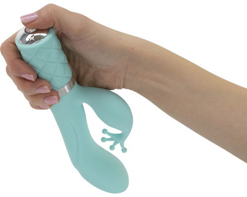 Розкішний вібратор-кролик Pillow Talk - Kinky Teal з кристалом Сваровські, потужний