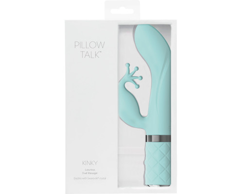 Розкішний вібратор-кролик Pillow Talk - Kinky Teal з кристалом Сваровські, потужний
