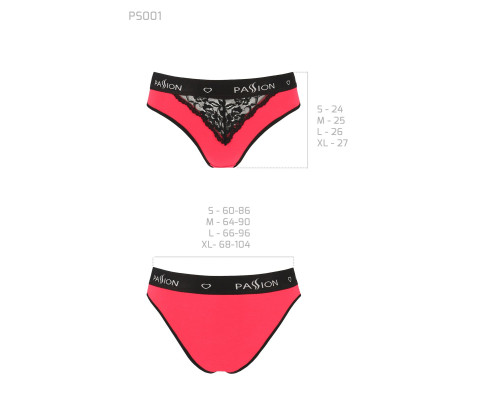 Трусики з широкою гумкою і мереживом Passion PS001 PANTIES red/black, size S