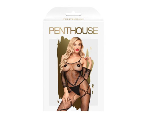 Бодистокинг с контрастным узором Penthouse - Under Arrest Black XL