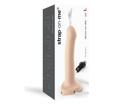 Кінчаючий фалоімітатор Strap-On-Me Dildo Cum Flesh, діаметр 3,6см, силікон, насадка для страпону