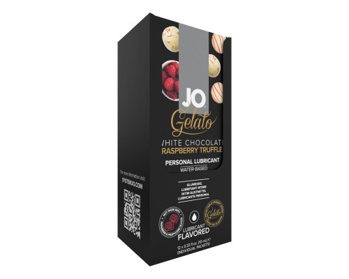 Набір лубрикантів Foil Display Box – JO Gelato - White Chocolate Raspberry – 12 × 10ml