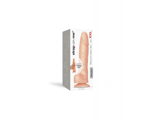 Реалістичний фалоімітатор Strap-On-Me Sliding Skin Realistic Dildo Vanille - XXL, ефект рухливої шкіри