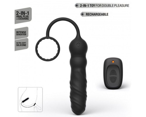 Анальний вібратор Dorcel Deep Seeker з ерекційним кільцем і пультом ДК