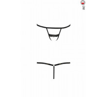 Трусики-стрепи SHELLY THONG black S/M - Passion Exclusive