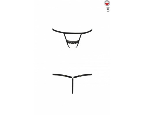 Трусики-стрепи SHELLY THONG black S/M - Passion Exclusive