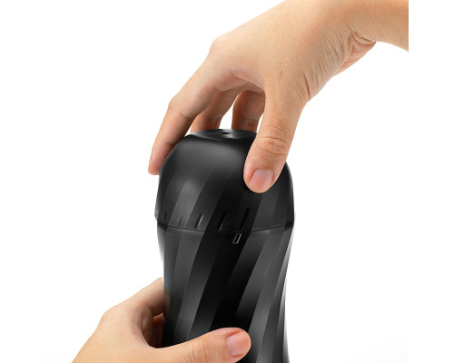 Мастурбатор Tenga Air-Tech TWIST Ripple Blue зі змінною тугістю обхвату, ефект глибокого мінету