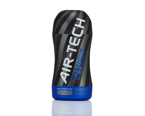 Мастурбатор Tenga Air-Tech TWIST Ripple Blue зі змінною тугістю обхвату, ефект глибокого мінету
