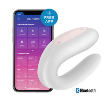 Смарт-вібратор для пар Satisfyer Double Joy White із широким кліторальним стимулятором