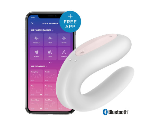 Смарт-вібратор для пар Satisfyer Double Joy White із широким кліторальним стимулятором