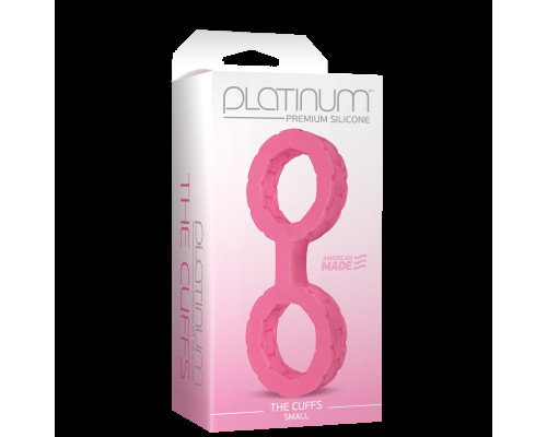 Наручники з силікону Doc Johnson The Cuffs Small - Pink, добре тягнуться, для рук і для ніг