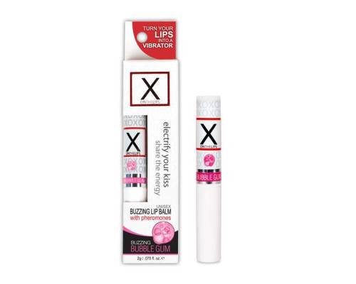 Стимулирующий бальзам для губ унисекс Sensuva - X on the Lips Bubble Gum с феромонами, жвачка